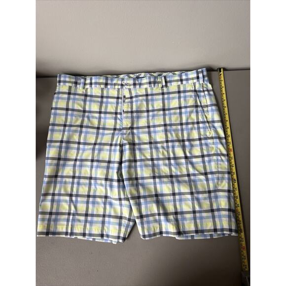Nike Golf Shorts Blue Green White Plaid Dri-Fit Stretch Pockets Men Size 42 - Picture 5 of 5